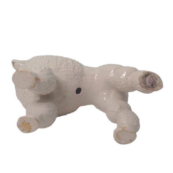 Vintage MCM French Poodle Figurine Ceramic Marked 98 White Red Bow READ - Picture 9 of 12